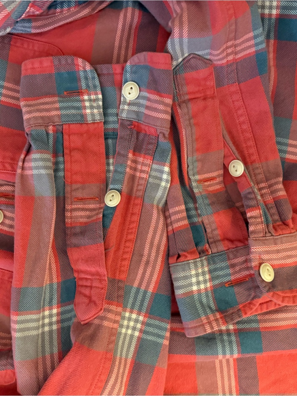 Men's Red Plaid Button-Up Shirt - Picture 5 of 7